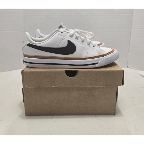 Nike Other - Nike Big Kids Court Legacy Next Nature Shoes White/Black Desert Ochre Size 4Y